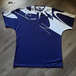 VINTAGE 90s SCORE soccer jersey #4 navy white sports shirt